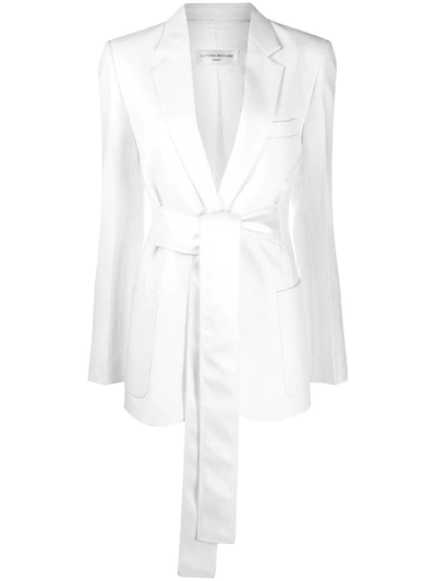 Victoria Beckham Tie-waist Blazer In White