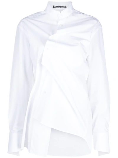 Aganovich Deconstructed Asymmetric Shirt In White