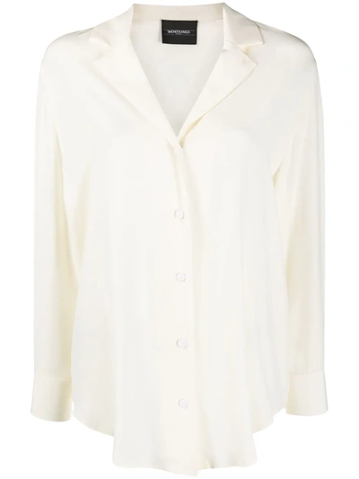 Simonetta Ravizza Long Sleeve Silk Shirt In Neutrals