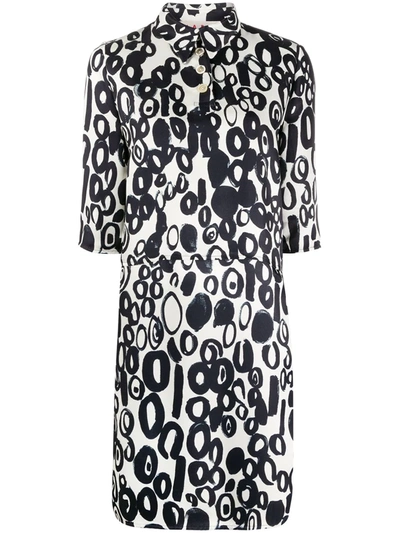 Marni Loose-fit Printed Shirt Dress In Black