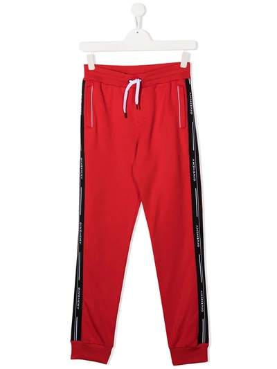 Givenchy Kids' Logo-strip Track Trousers In Red