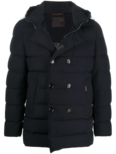 Moorer Florio Double Breast Quilted Jacket In Blue
