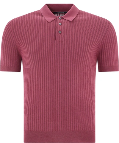 Tagliatore Burgundy Cotton Polo Shirt
