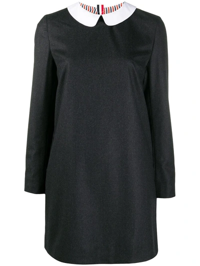 Thom Browne Collared Cashmere Shift Dress In Grey