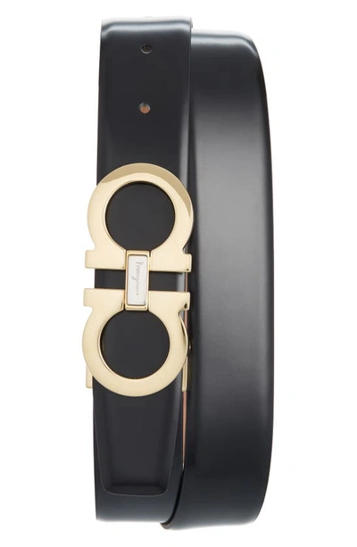 Ferragamo Black Leather Belt