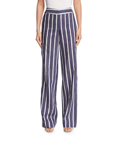 Johanna Ortiz Striped High-waist Wide-leg Trousers