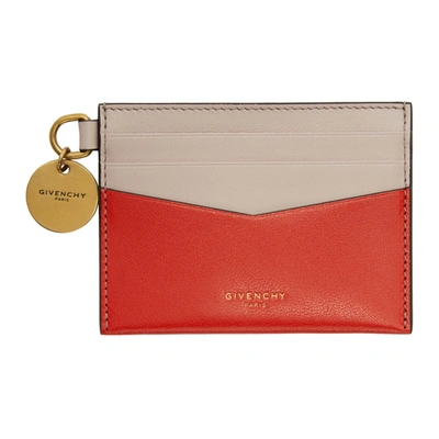 Givenchy Red Leather Card Holder In 623 Pink Re