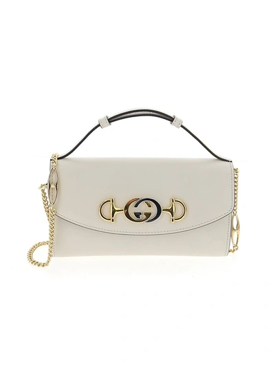 Gucci Ladies White Zumi Smooth Leather Shoulder Bag