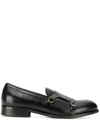 Leqarant Monk Moccasin In Black Leather