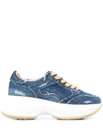 Hogan Chunky Jeans Sneaker 'maxi Active' In Medium Wash
