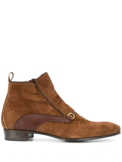 Lidfort Suede Leather Ankle Boot In Brown