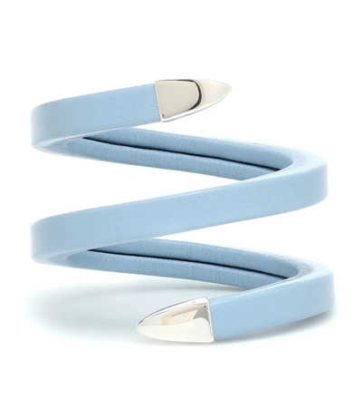 Bottega Veneta Light Blue Leather Bracelet