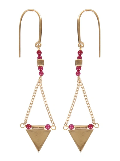 Isabel Marant Rocio Red Brass Earrings In Not Applicable