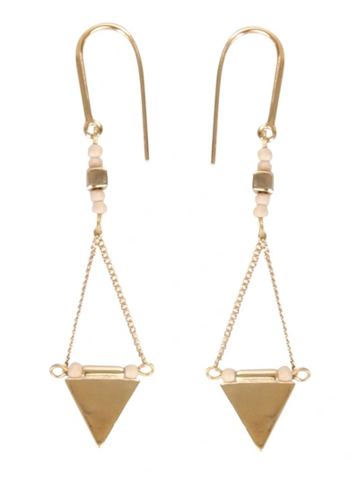 Isabel Marant Rocio Beige Brass Earrings In Gold