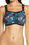 Natori Yogi Convertible Sports Bra In Camo Floral Print