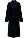 Liska Reversible Long Coat In Blue