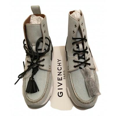 Pre-owned Givenchy Cloth High Trainers In Blue