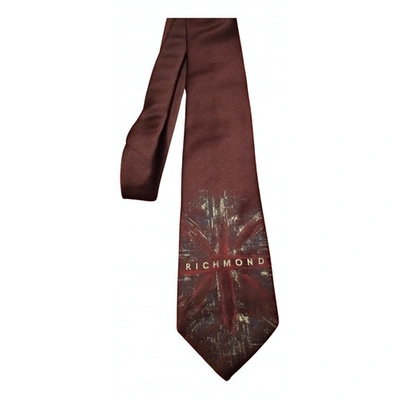 Pre-owned John Richmond Silk Tie In Burgundy