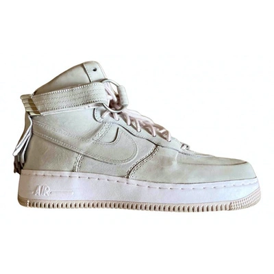Pre-owned Nike Air Force 1 High Trainers In Beige