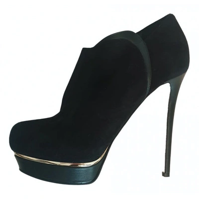 Pre-owned Le Silla Black Suede Ankle Boots