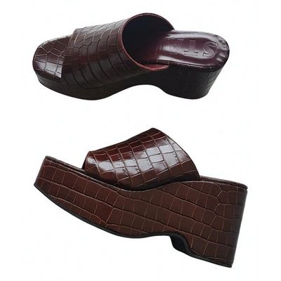 Pre-owned Staud Brown Leather Sandals