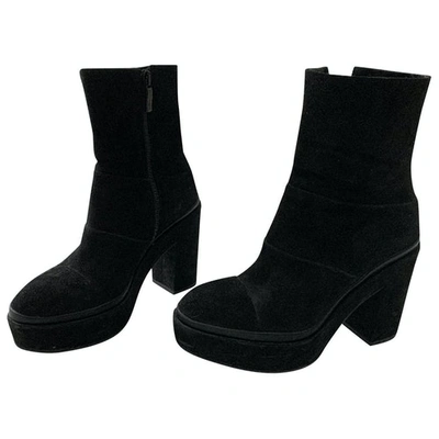 Pre-owned Janet & Janet Black Suede Ankle Boots