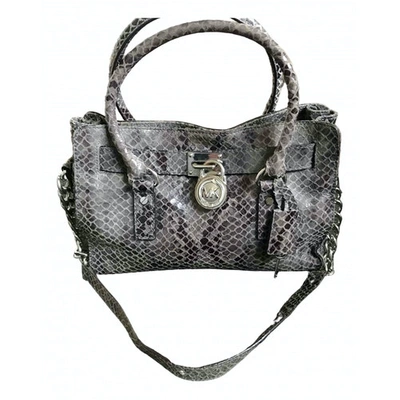 Pre-owned Michael Kors Hamilton Grey Leather Handbag