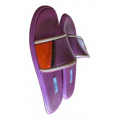 Pre-owned Prada Purple Rubber Sandals