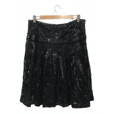 Pre-owned Blumarine Glitter Mid-length Skirt In Black