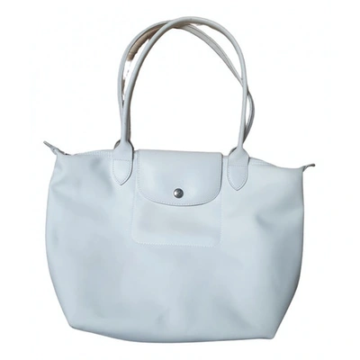 Pre-owned Longchamp Pliage  White Handbag