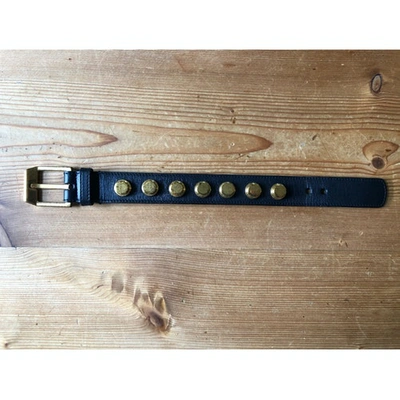 Pre-owned Saint Laurent Leather Bracelet In Black