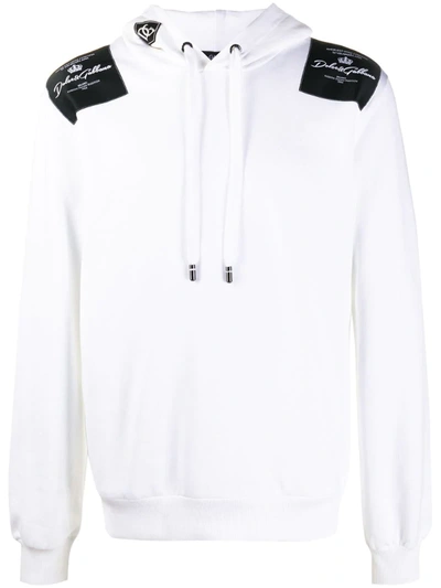 Dolce & Gabbana Logo-patch Hoodie In White