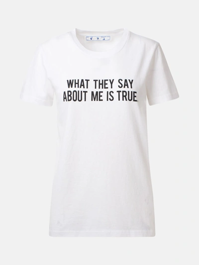 Off-white Sentences Casual T-shirts In White In White/black