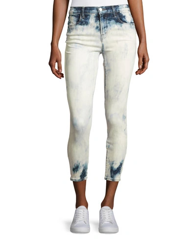 J Brand Alana Bleached High-rise Skinny Ankle Jeans, Trance In Blue/white