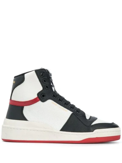 Saint Laurent Panelled High-top Sneakers In White