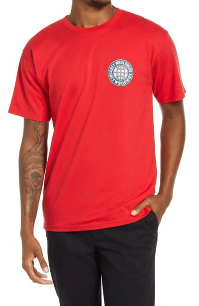 Obey Unity Worldwide Graphic Tee In Red