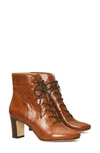 Tory Burch Lace-up Bootie In Syrup/ Coconut