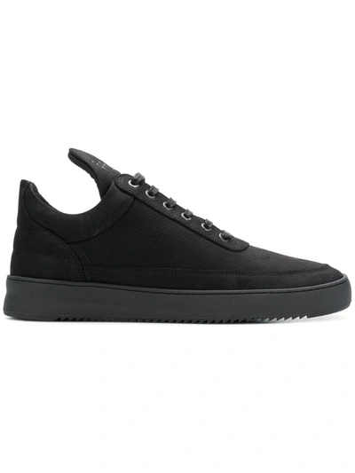 Filling Pieces Low Top Ripple Sneakers In Black Rubber/plasic