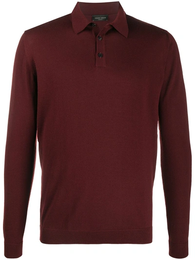 Roberto Collina Fine Knit Polo Shirt In Red