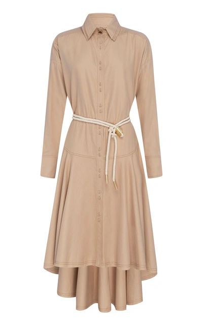 Aje Liberation Herringbone Shirt Dress In Neutral