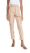 Aje Liberation Cotton Tapered Utility Pants In Camel