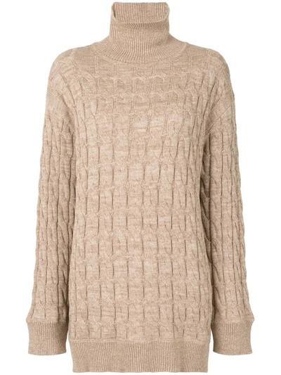 Anna Quan Dante Cable-knit Sweater In Brown