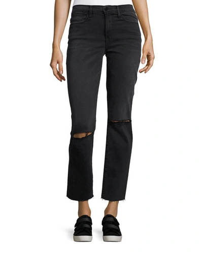 Frame Le High Straight Raw Edge Jeans, Molony In Blue