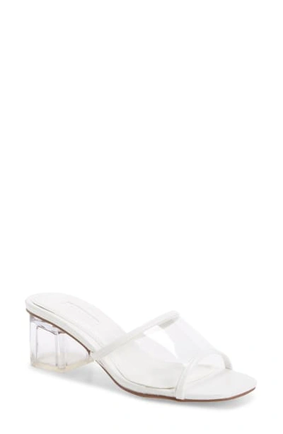 Topshop Dusty Block Heel Slide Sandal In White