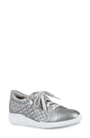 Munro Emmie Wedge Sneaker In Grey Leather