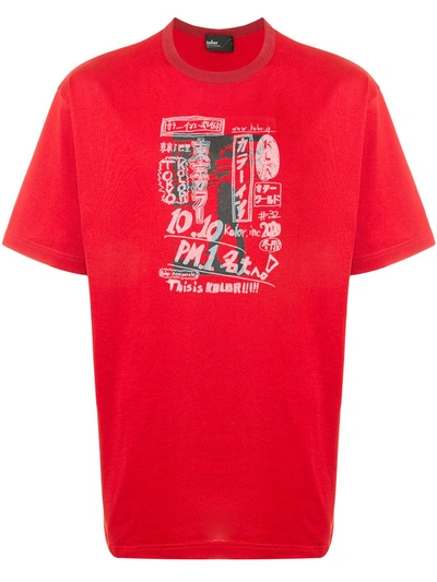 Kolor Layered Graphic Print T-shirt In Red