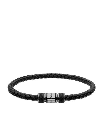 Chopard Leather And Palladium Classic Racing Bracelet In Black