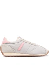 Re/done 70s Leather Tennis Sneakers In Light Grey/pink