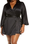 Rya Collection Heavenly Satin Wrap In Black