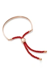 Monica Vinader Engravable Fiji Friendship Bracelet In Rose Gold/ Coral